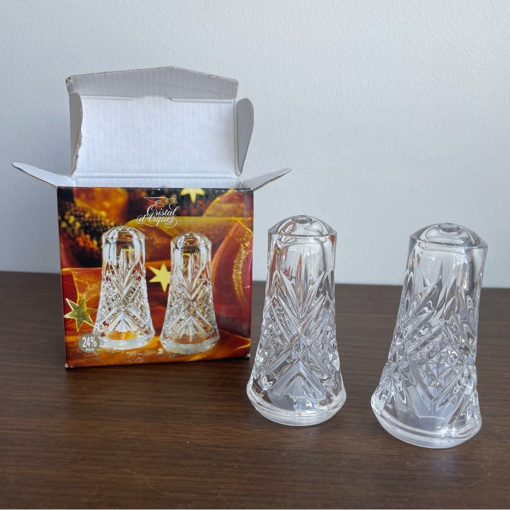 Cristal D’arques Masquerade Crystal Salt & Pepper Shakers